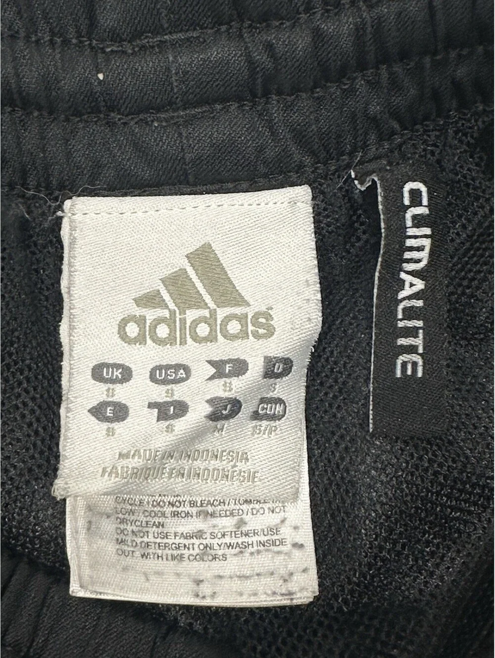 Adidas Black Track Pants 3-Stripe Athletic Joggers Zip Ankle Mens M
